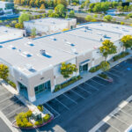 Aerial View Of Industrial Commerce Office Buildings. Commercial & Retail